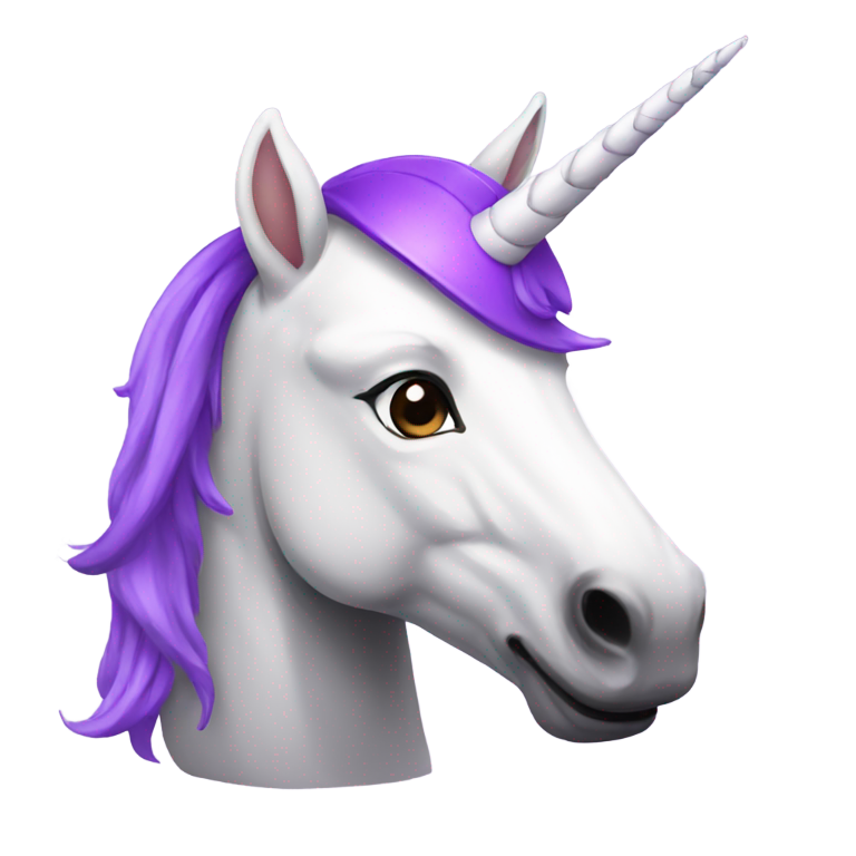 genmoji：一只戴着紫色帽子的独角兽