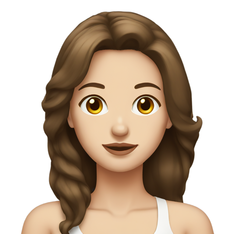 genmoji：棕发白肤大胸女人