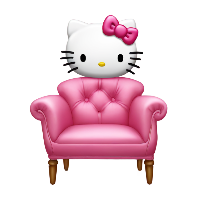 genmoji：椅子上的Hello Kitty