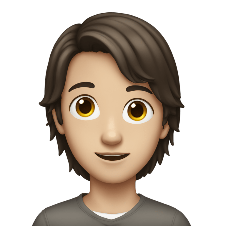 genmoji：高个子英国男孩，黑棕色头发向一边扫过