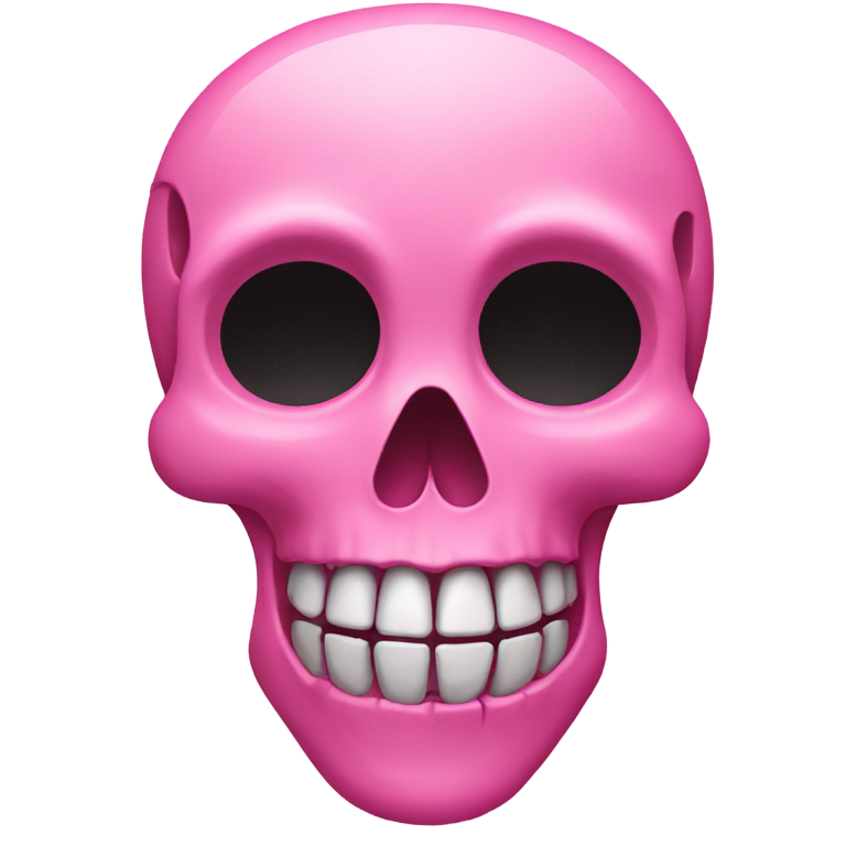 genmoji：瘦小的粉红色骷髅表情符号，带有黑色眼窝