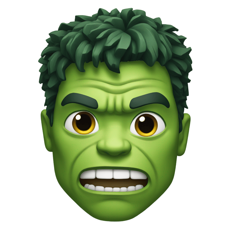 genmoji: A green hulk face with normal expression