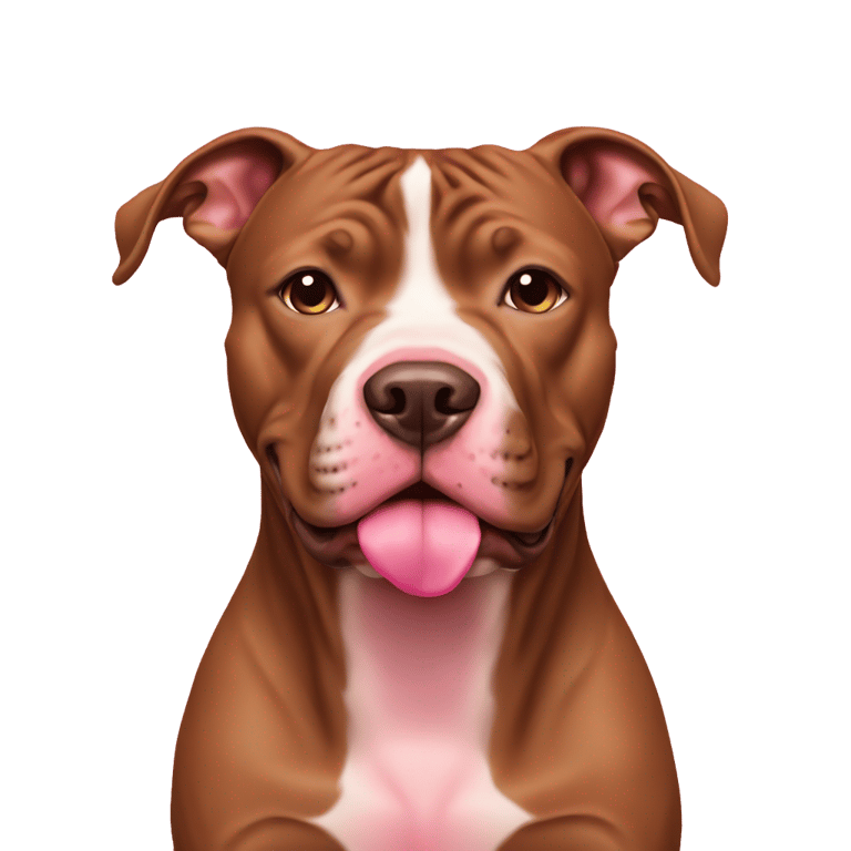 絵文字：Brown pitbull with pink nose