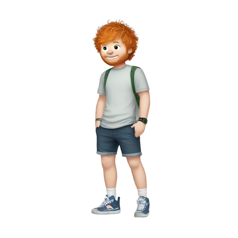 genmoji：艾德·希兰穿着短裤