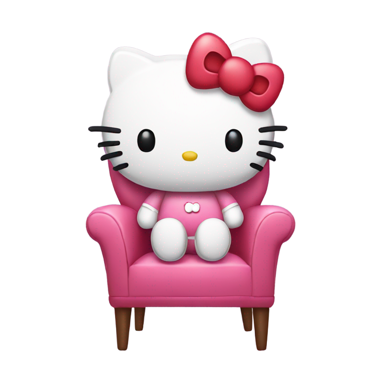 genmoji : Hello Kitty assise sur une chaise