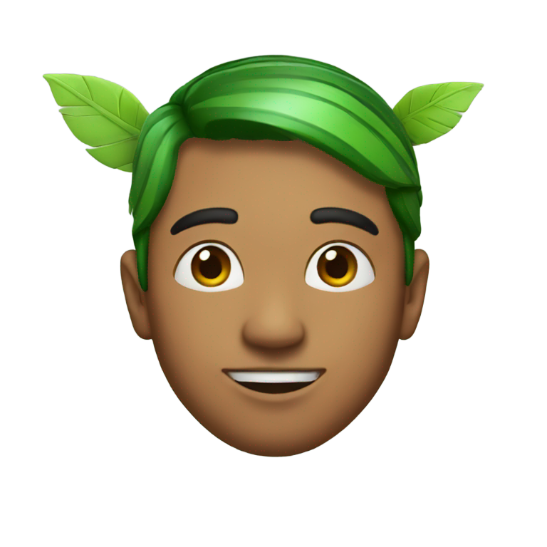 genmoji：头上有绿线的印度人，周围有苍蝇