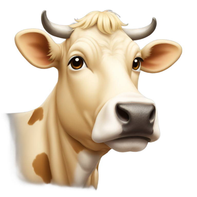 genmoji: Cow with blonde hair