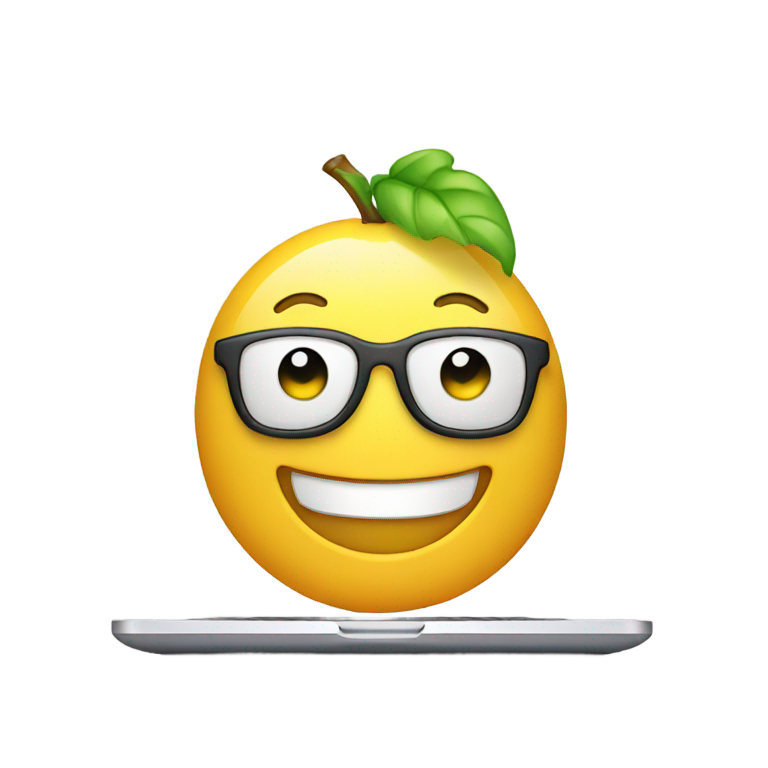 genmoji : Ordinateur portable souriant