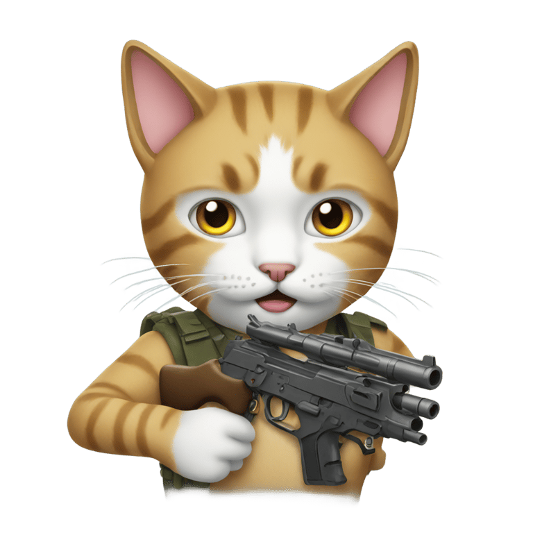 genmoji : Chat avec un pistolet