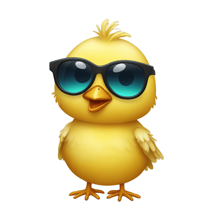 genmoji：小鸡戴着太阳镜