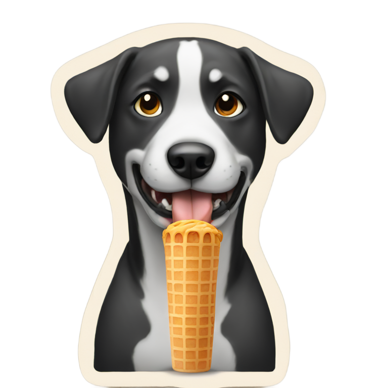 絵文字：犬が塔を食べる