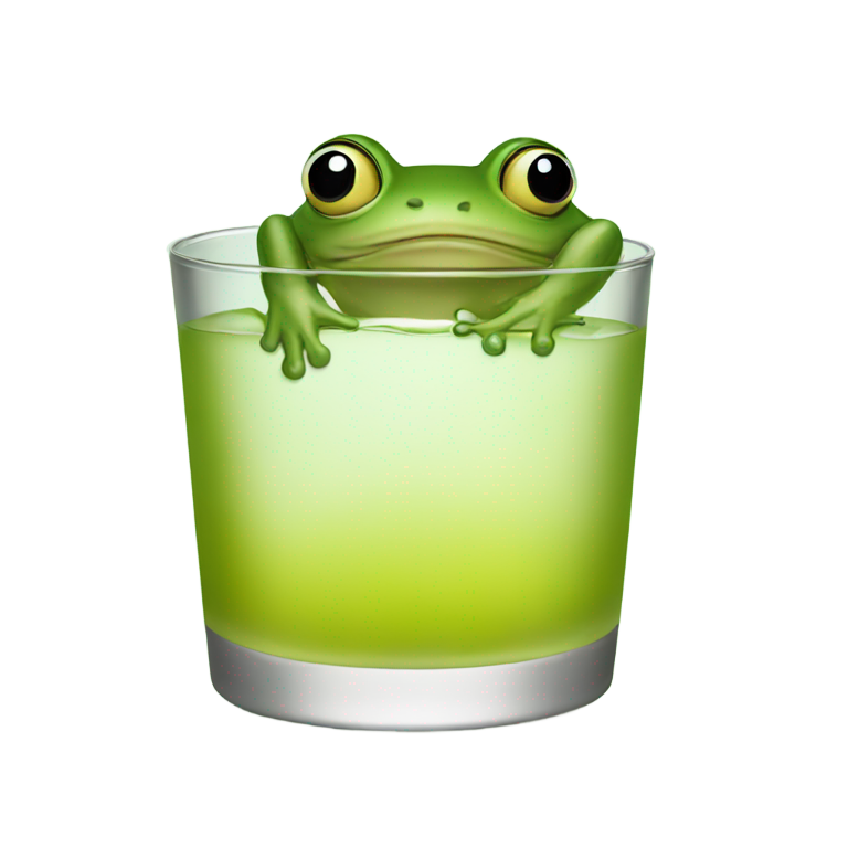 genmoji : Grenouille buvant une prime