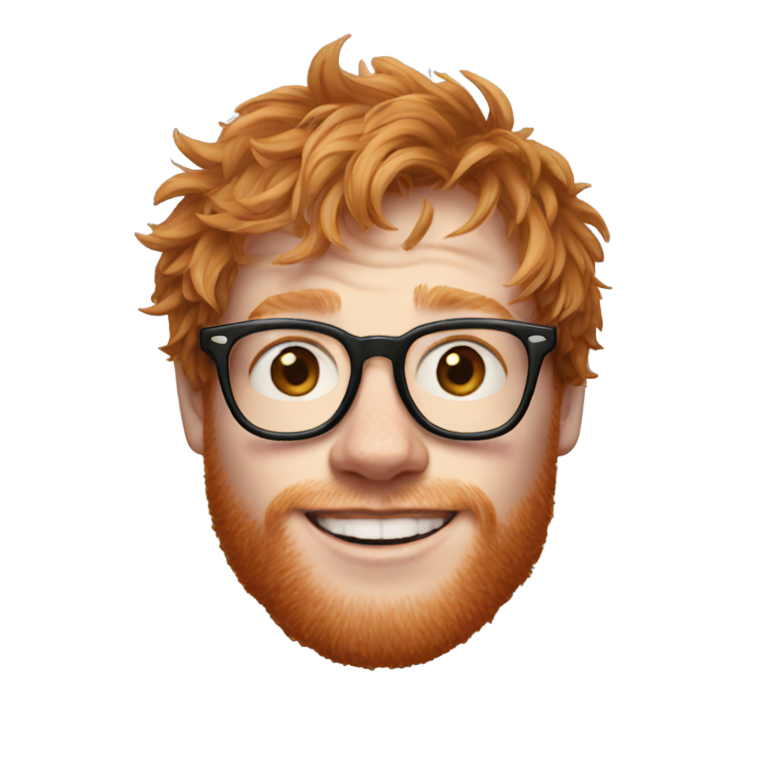 genmoji：眼镜男装短裤的艾德·希兰