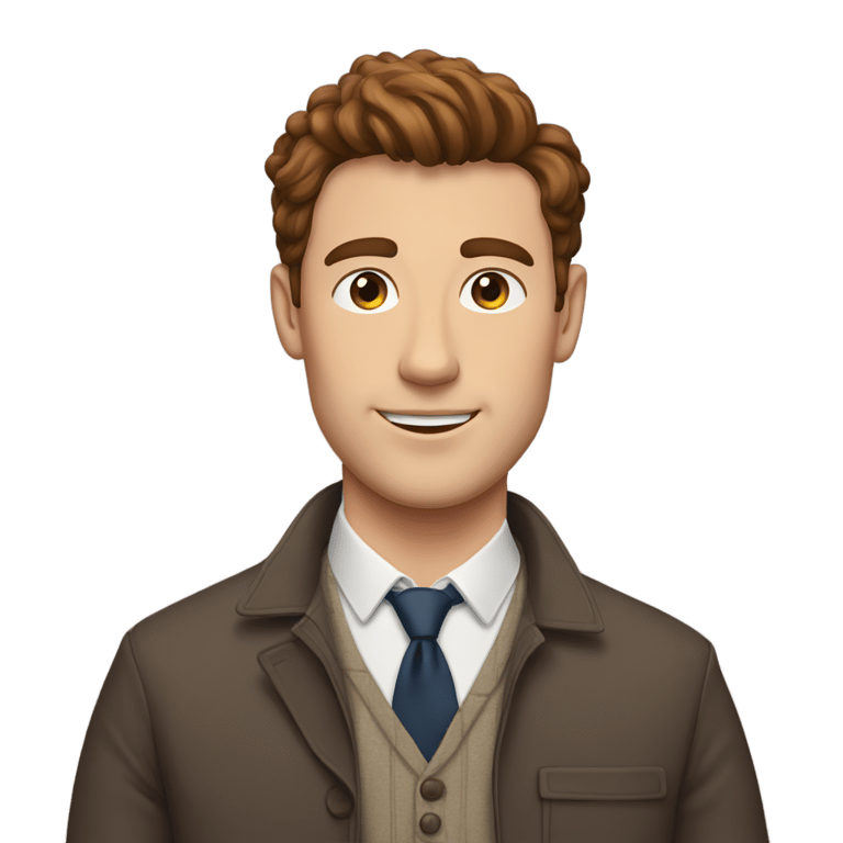 genmoji: Tall British gay man with brown hair named Harvey
