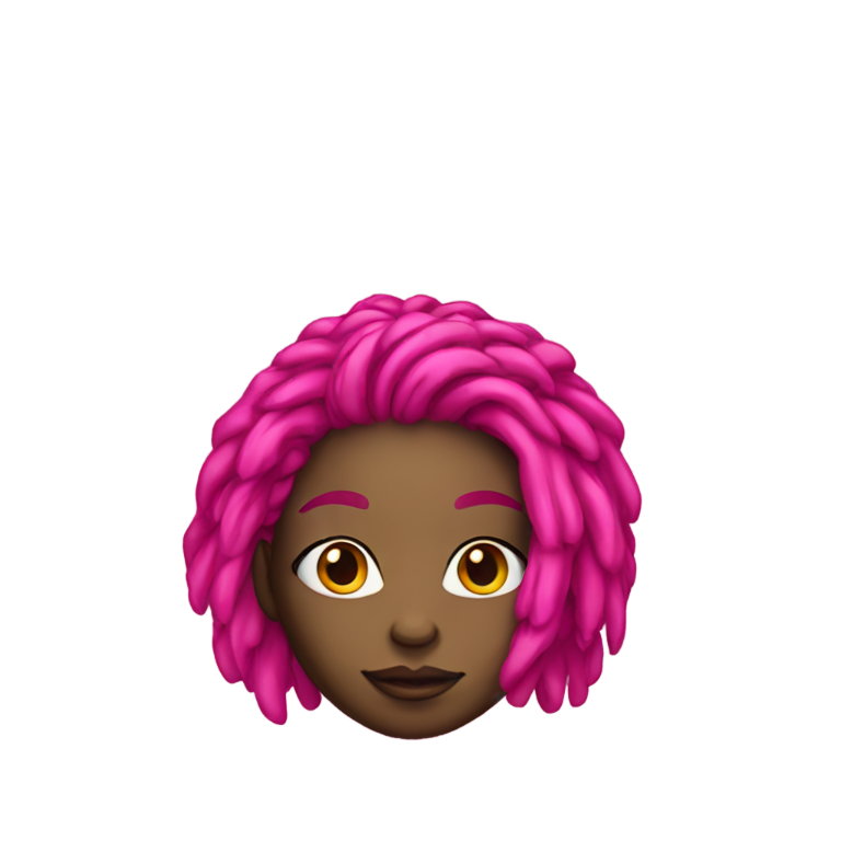 genmoji: black girl with hot pink dreadlocks