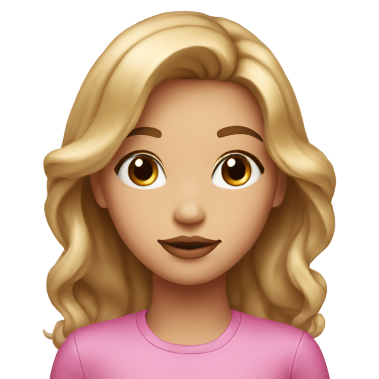 genmoji: I want The girl have thick lips, i want The girl had pink thick and glossy lips, and i want The have straight hair