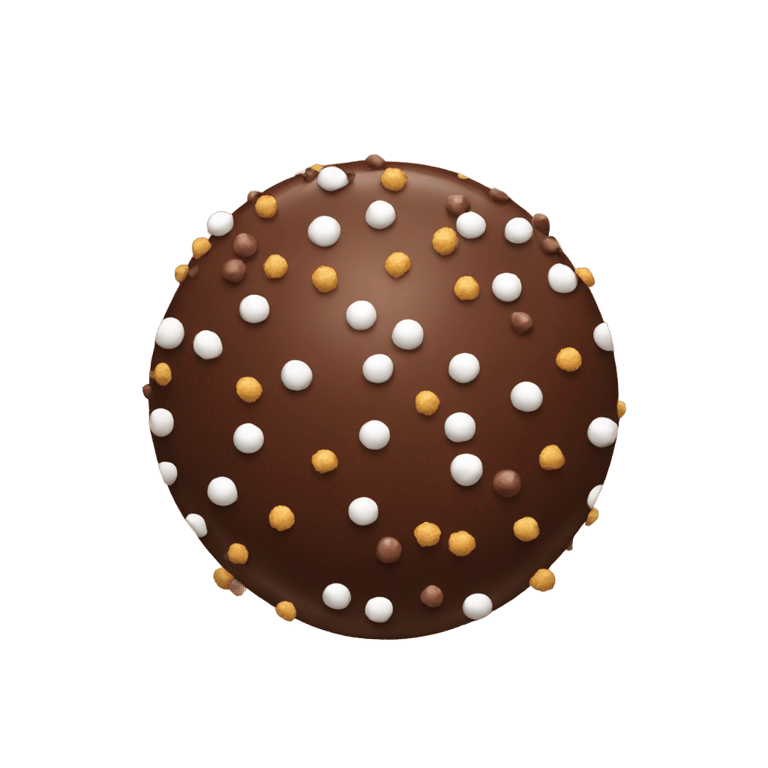絵文字：A chocolate ball with chocolate sprinkles on top.