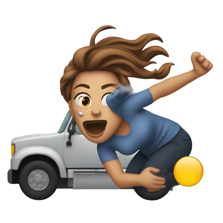 genmoji：女子被高速半挂车撞击