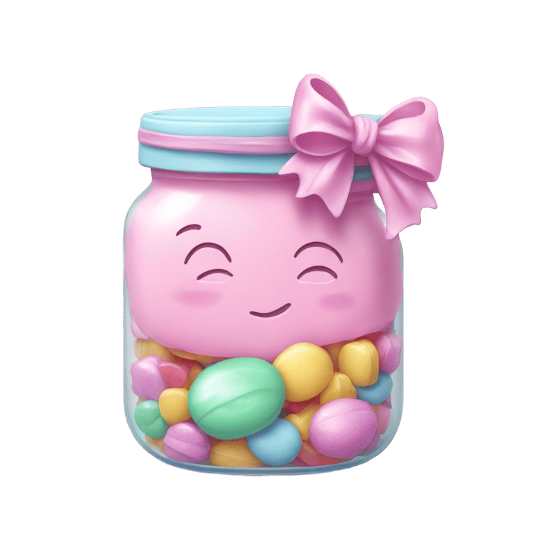 genmoji：彩色糖果罐装饰有一个蝴蝶结。