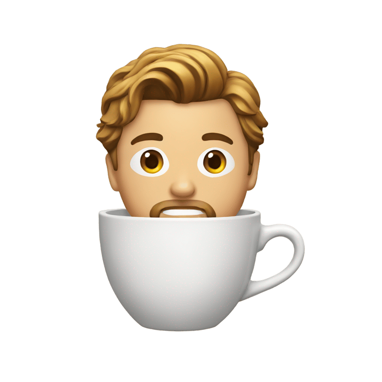 genmoji : leonardo dicaprio as a cup