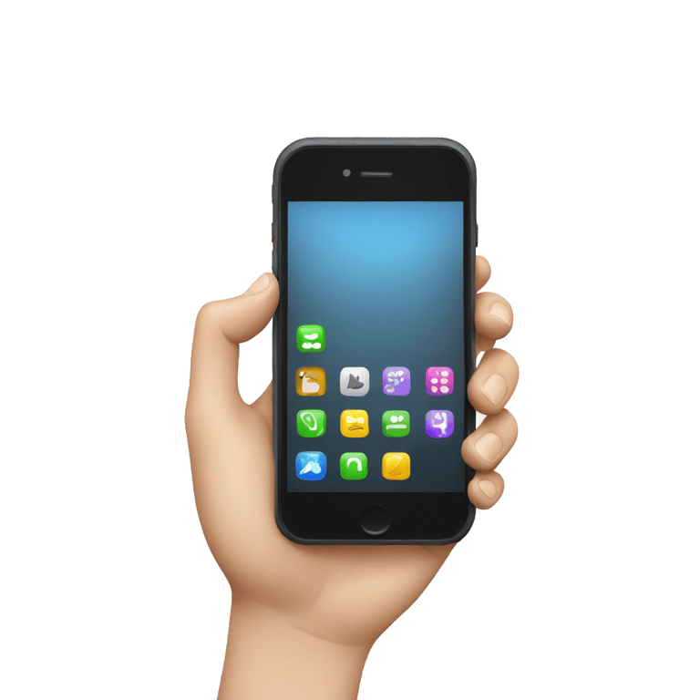 genmoji : Une main blanche tenant un téléphone