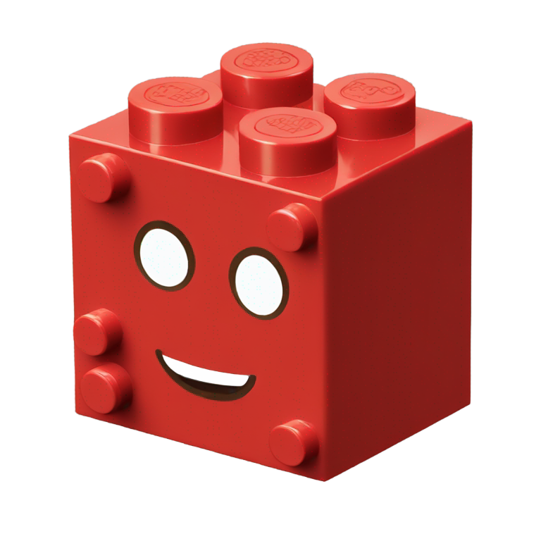 genmoji : Brique Lego rouge unique