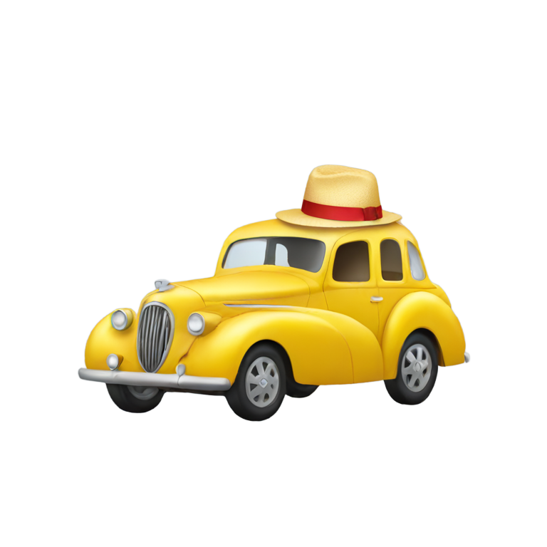 絵文字：帽子をかぶった車