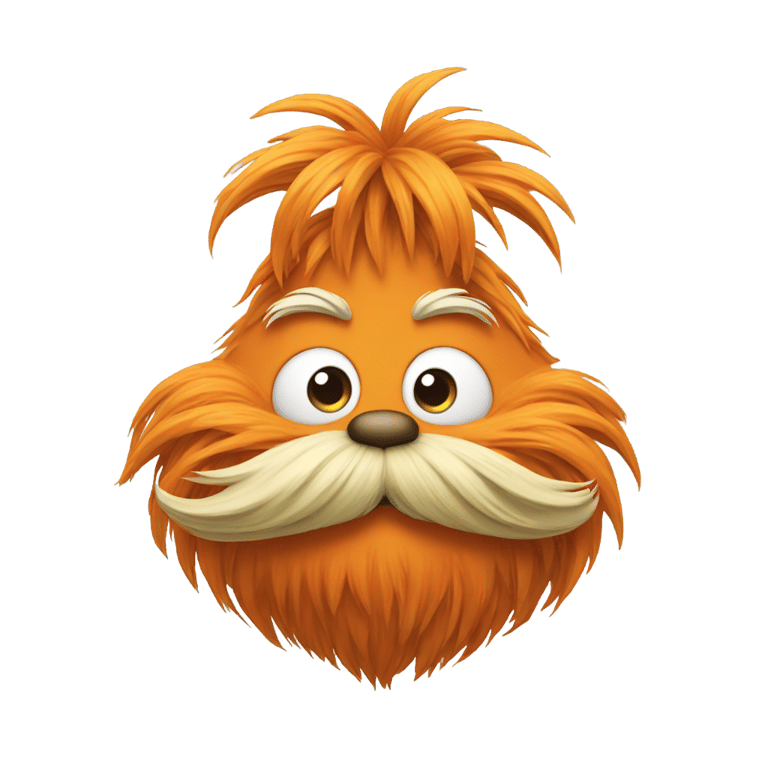 絵文字：Lorax with mustache on head