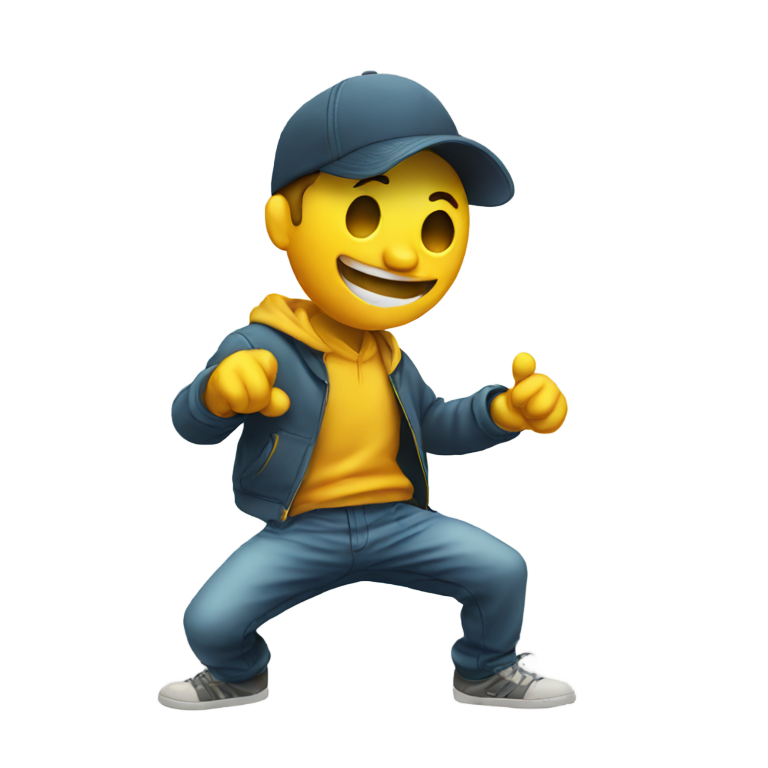 genmoji：典型笑脸表情包在做dab动作