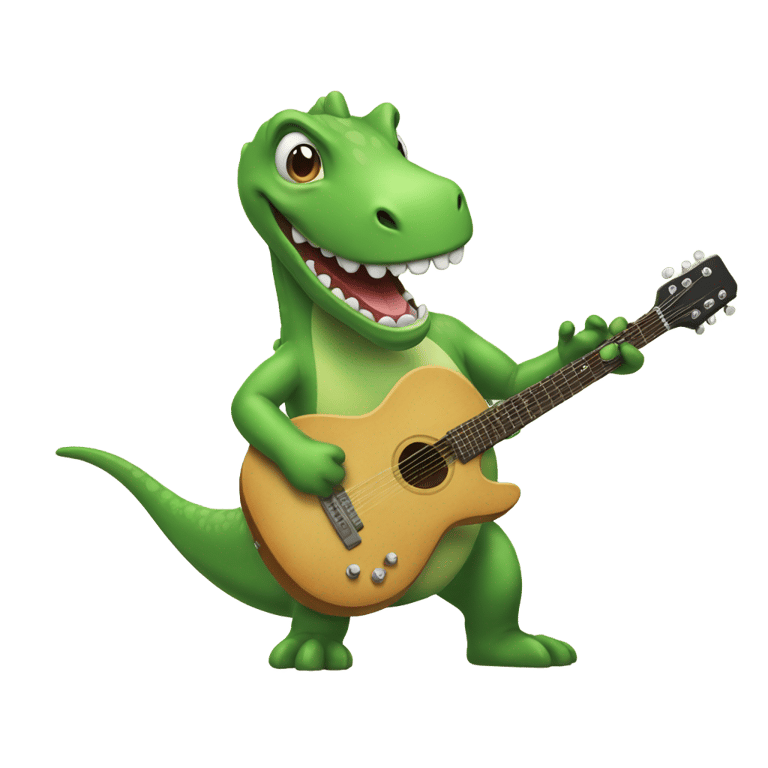 genmoji : Dinisour playing guitar