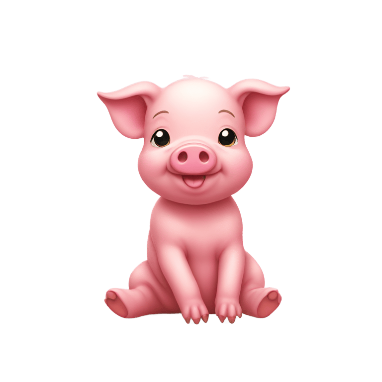 genmoji : piglet sit