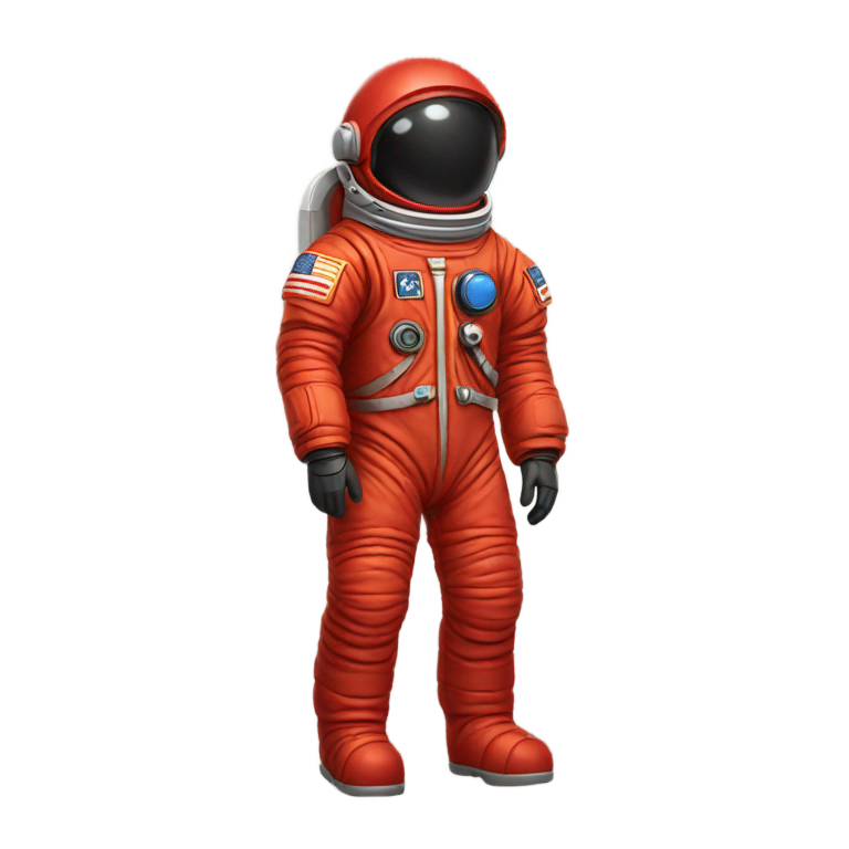genmoji : Astronaute rouge en combinaison rouge