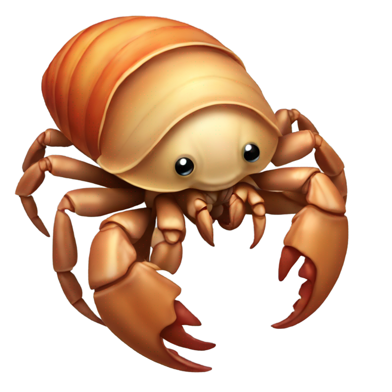 genmoji : Un crabe ermite avec sa coquille