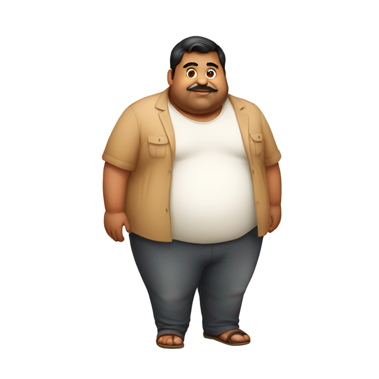 genmoji: Extremely fat obese Indian guy