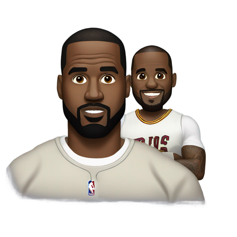 genmoji：坎耶·韦斯特和勒布朗·詹姆斯