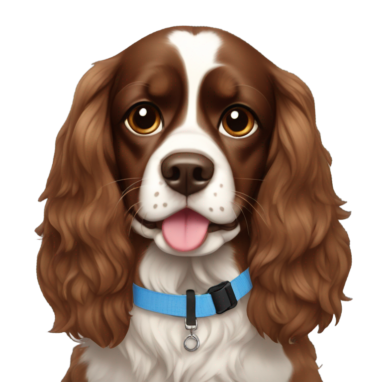 genmoji：棕色卡瓦利尔王 Charles 猎犬带治疗带