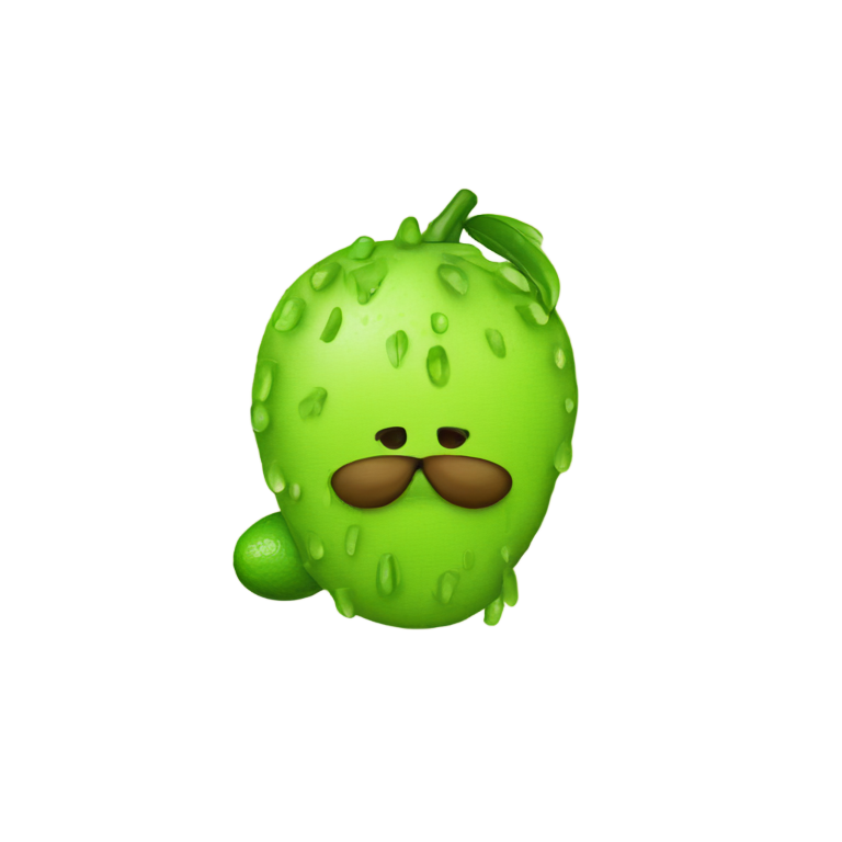 genmoji: A lime guy with dog clothes