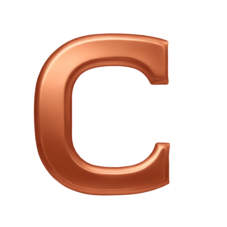 genmoji：Letter c made out of copper paint