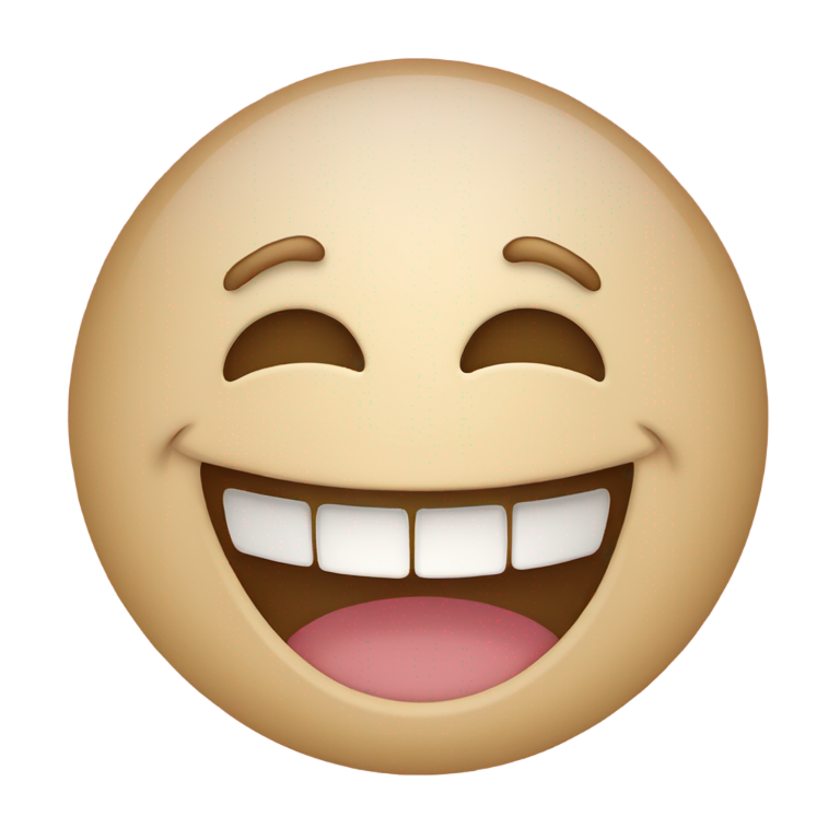 genmoji: a laguhing emoji that is laughing so hard its suffocating