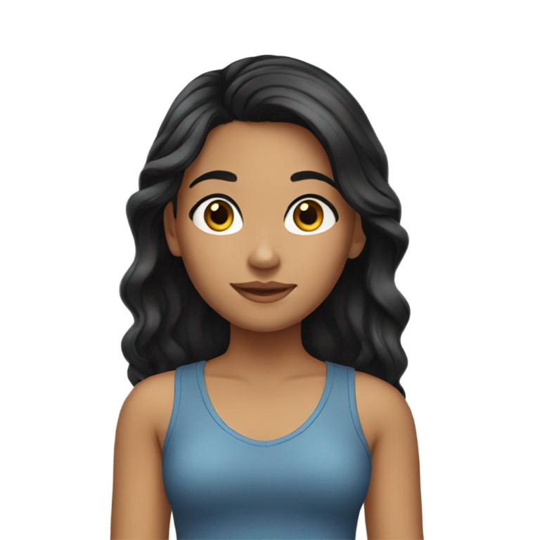 絵文字：girl for black hair