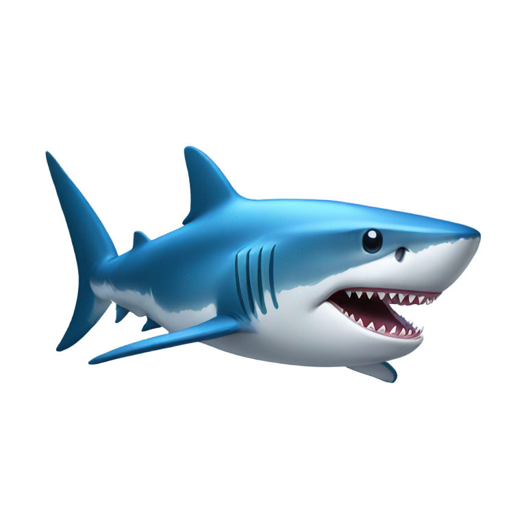 genmoji: a shark with blue nikes
