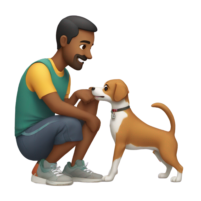 genmoji：man playing with dog