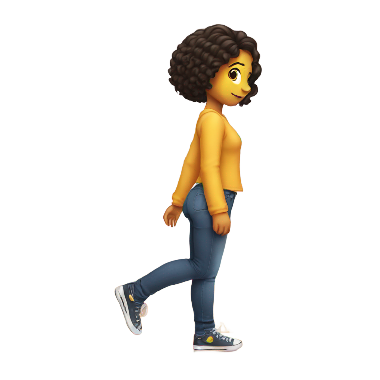 genmoji: girl with ass so large that it drags on the floor
