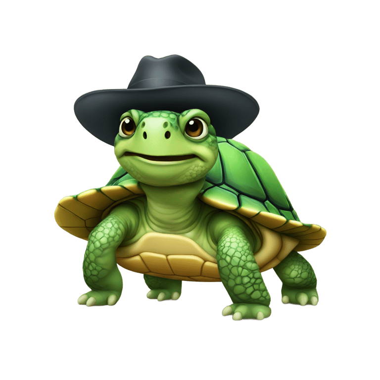 絵文字：Turtle with a hat on