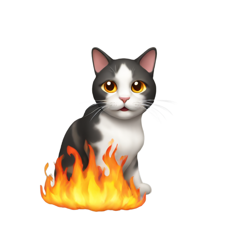 genmoji: a cat on fire
