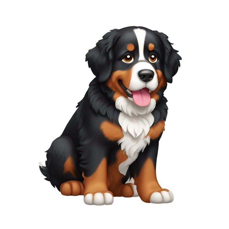 genmoji：全身伯恩山犬，包括身体、头部、尾巴和耳朵