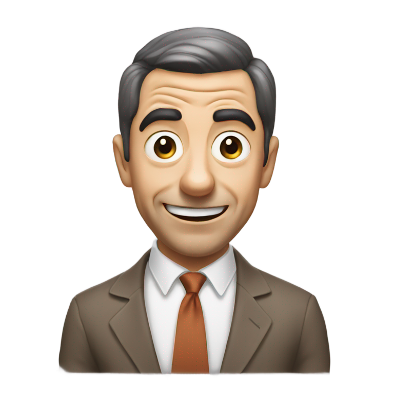 genmoji: a guy looking like mr bean crashing out
