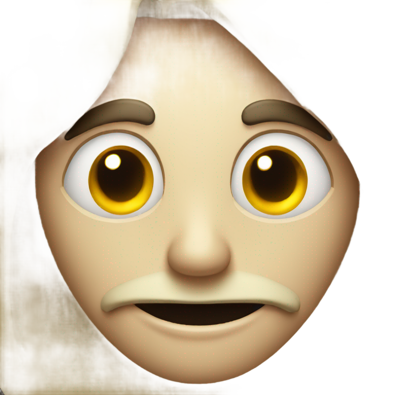 genmoji : Homme maléfique, yeux écarquillés et sourire inquiétant