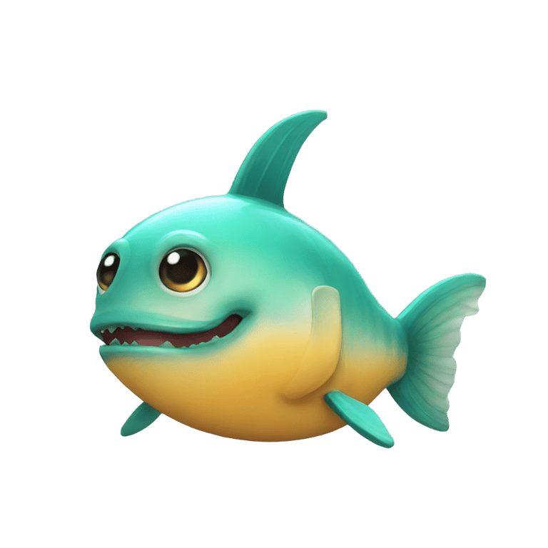 genmoji：可爱的鱼吃着潜水艇
