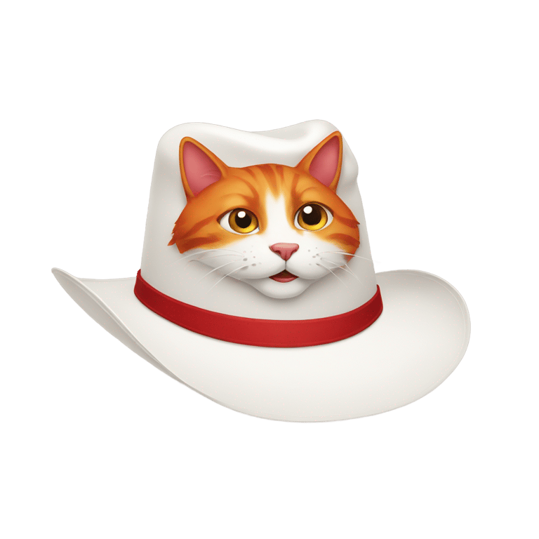 genmoji : a red cat on a white hat
